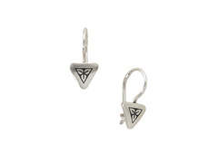Детские серебряные серьги в форме треугольника с чернением 10030836А05